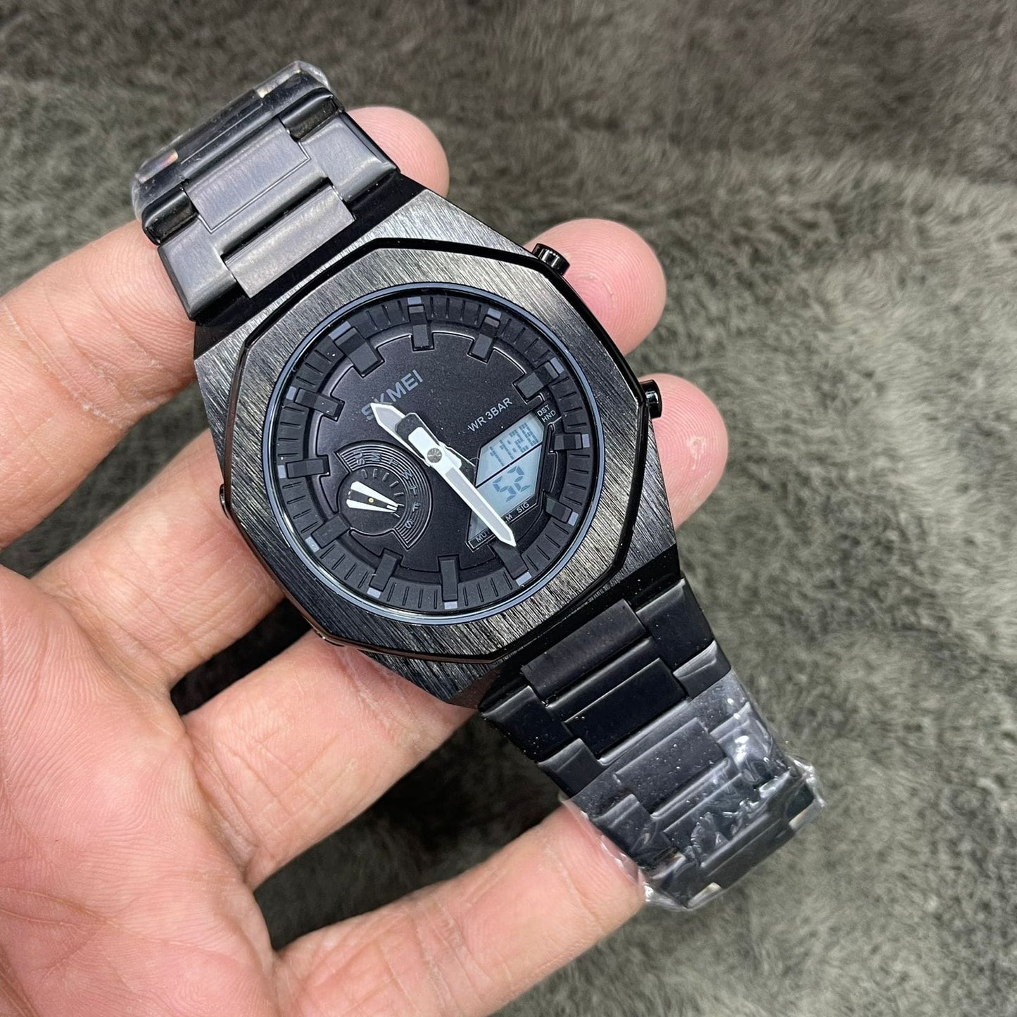 SKMEI WORLD TIME - GOOD QUALITY CHAIN - QUARTZ MOVEMENT -DUAL TIME MEN'S WATCH - Jewelsoftime