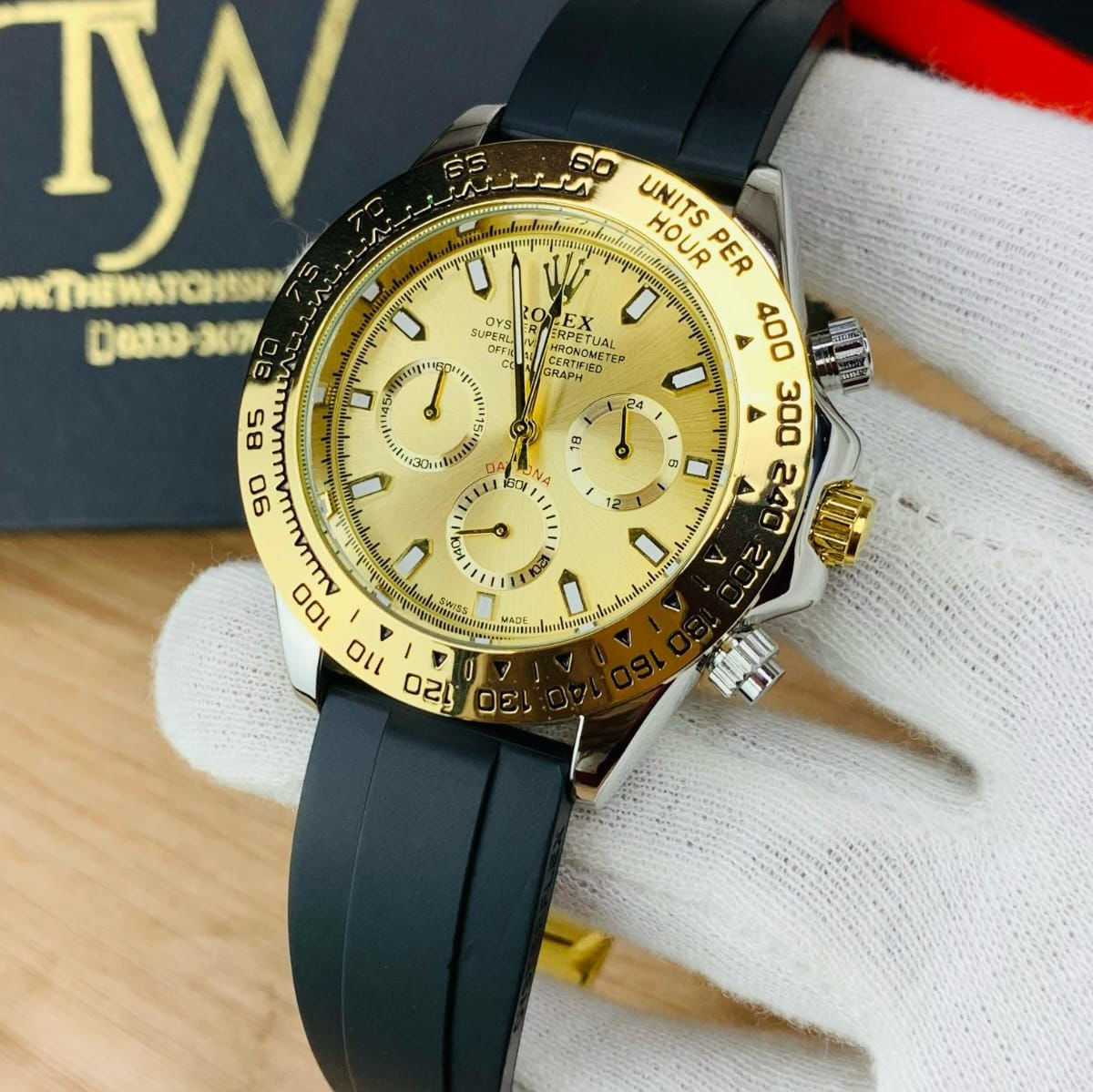 Rolex Daytona | Chrono working | Rubber Strap - Jewelsoftime