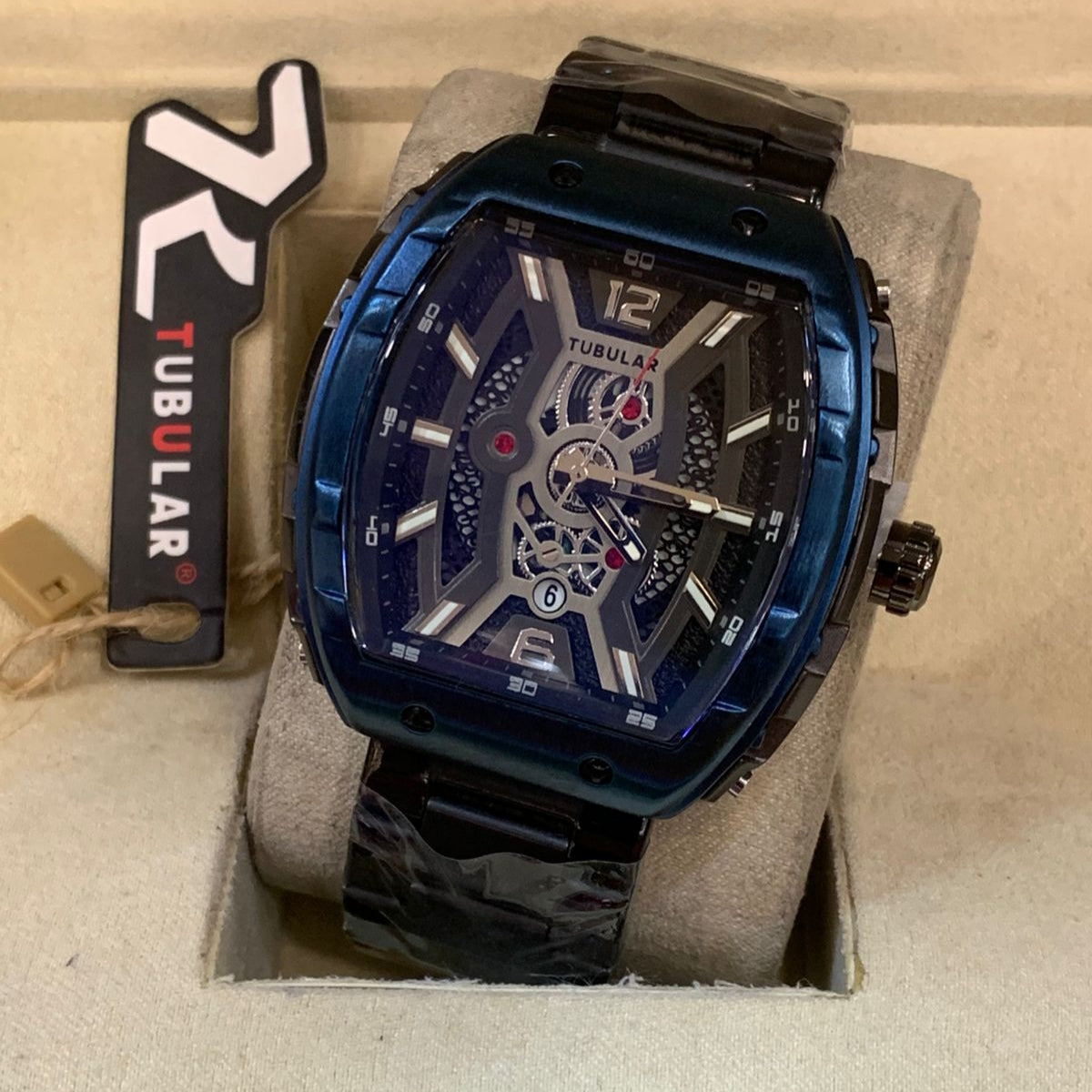 Tubular Premium Quartz Movement-Men's Watch Date Working Stainless Steel Chain Buckle Lock - Jewelsoftime