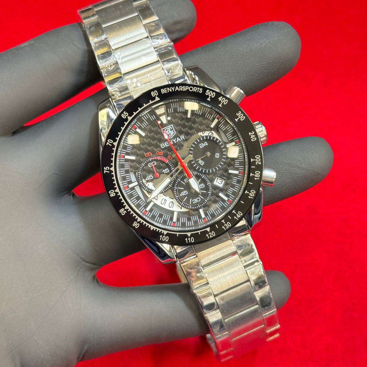 Benyar Quartz Movement Chronograph working Butterfly Master lock Men's Watch - Jewelsoftime