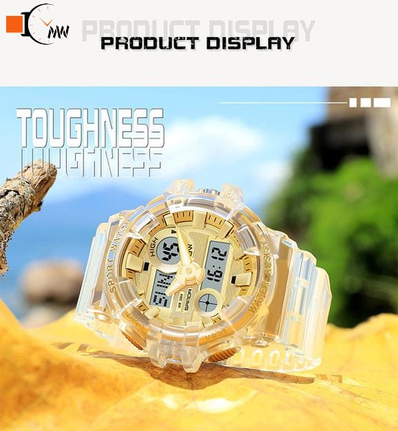 SANDA ORIGINAL TRANSPARENT SPORTS MEN'S WATCH – DIGITAL & ANALOG | MULTIFUNCTION WATERPROOF TIMEPIECE - Jewelsoftime