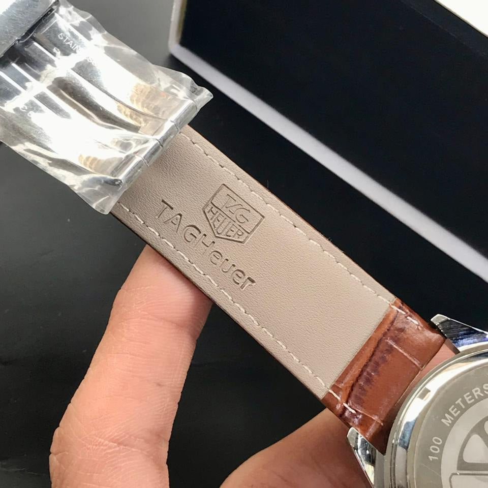 Tag Heuer Chronograph Working Date Working Leather strap Mens watch - Jewelsoftime