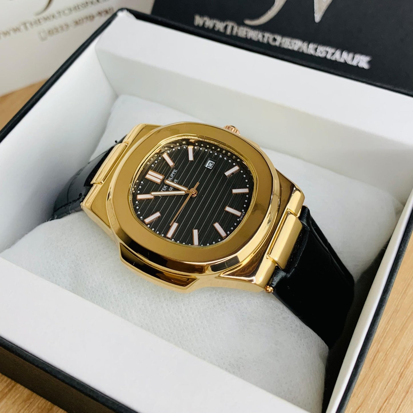 PATEX PHILLIP MEN'S WATCH LEATHER STRAP WITH MASTER LOCK - Jewelsoftime