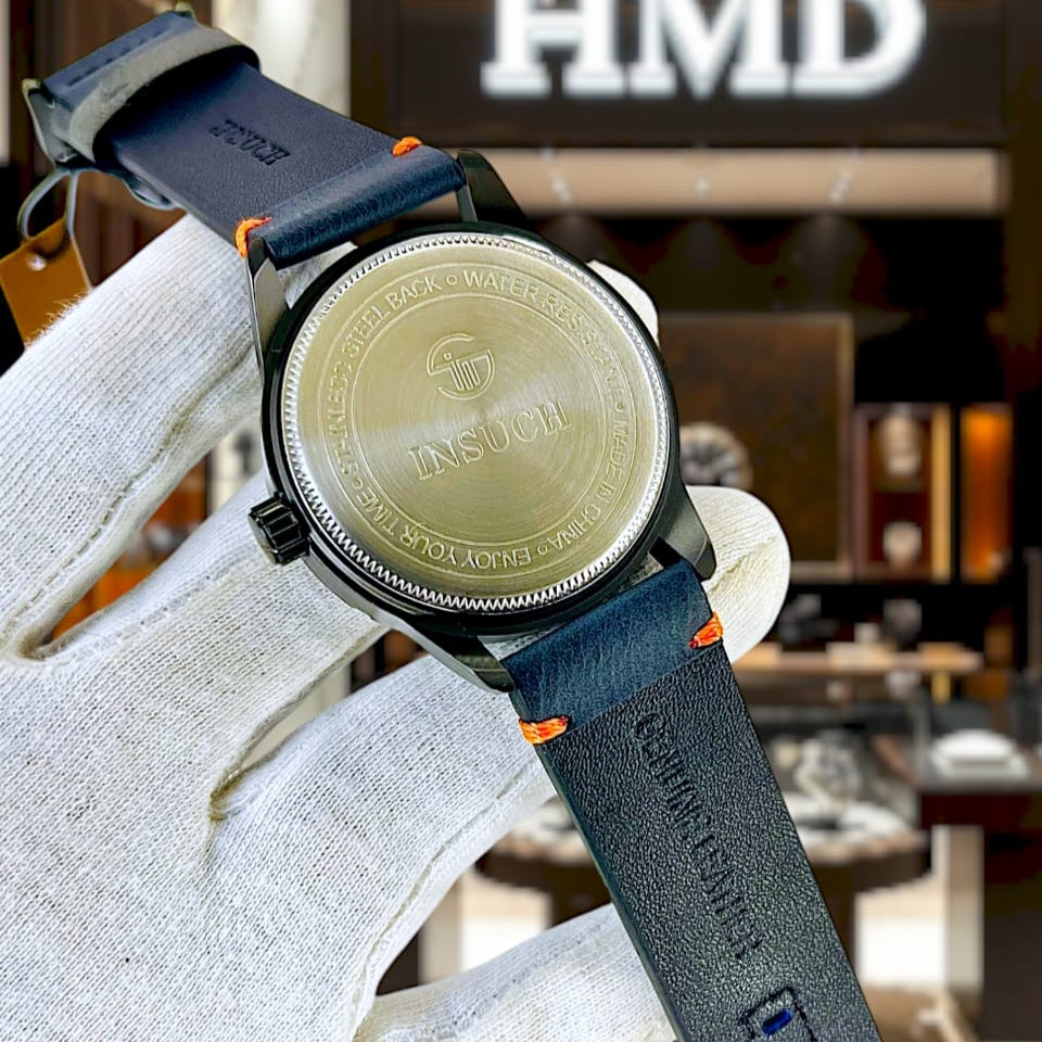 INSUCH ORIGINAL MEN'S WATCH – QUARTZ, DATE FUNCTION, LEATHER STRAP, WATER RESISTANT - Jewelsoftime