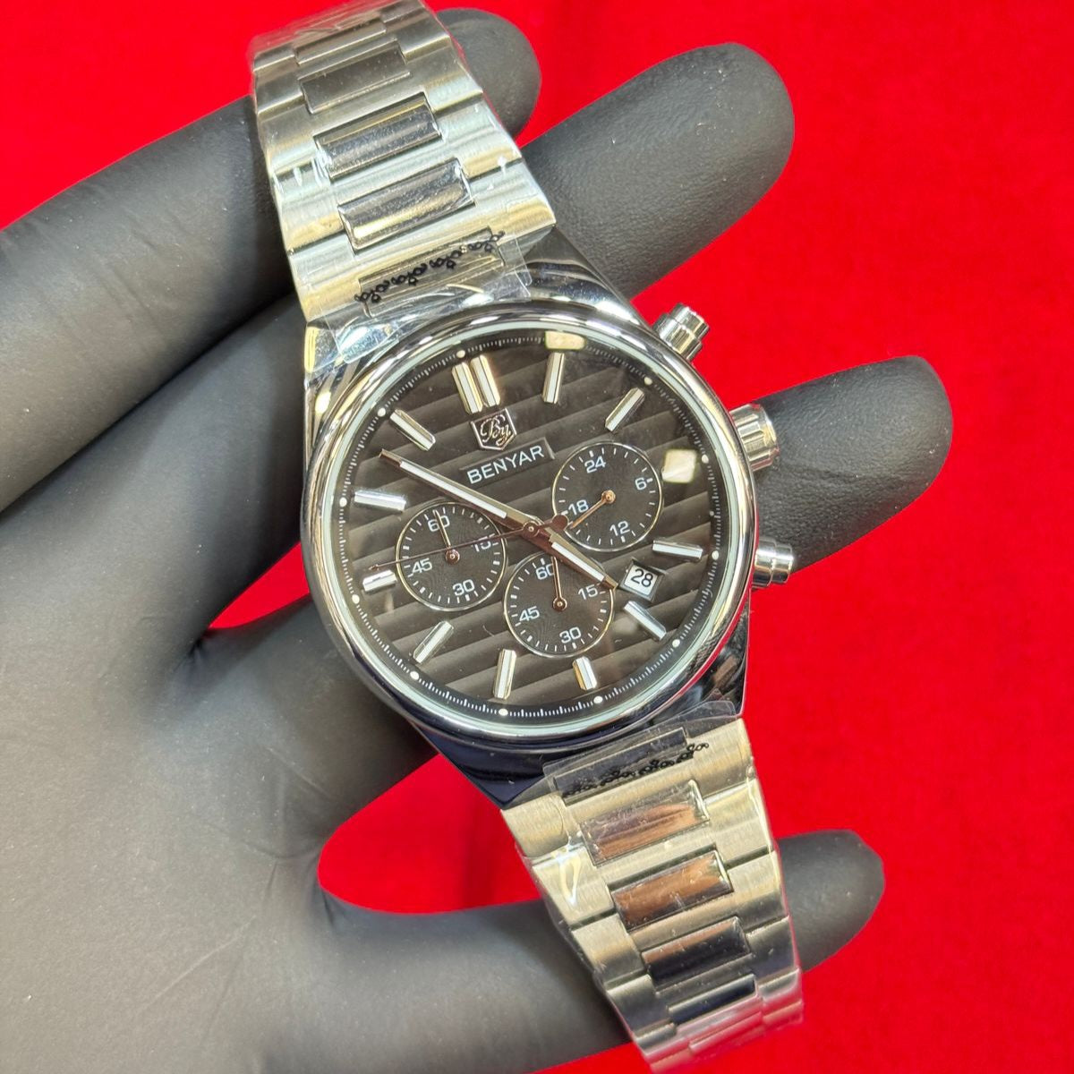 Benyar Quartz Movement Stainless steel Chrono working Butterfly lock Men’s Watch - Jewelsoftime