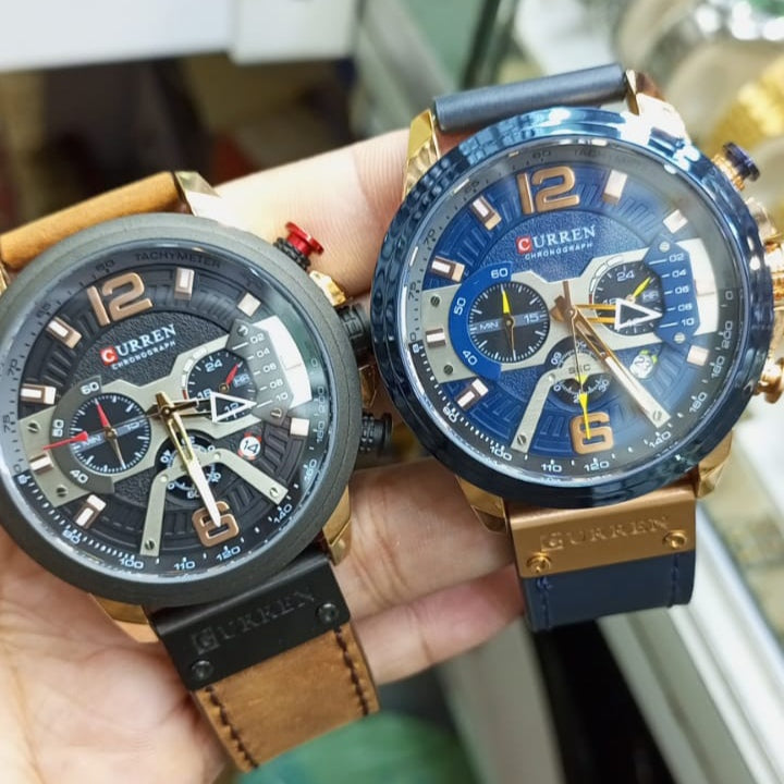 CURREN Original Brand Leather Straps Wrist Watch For Men's - Jewelsoftime