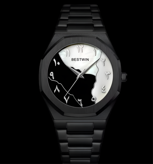 Bestwin Arabian Dile Matt Black Aura Men's Watch - Jewelsoftime