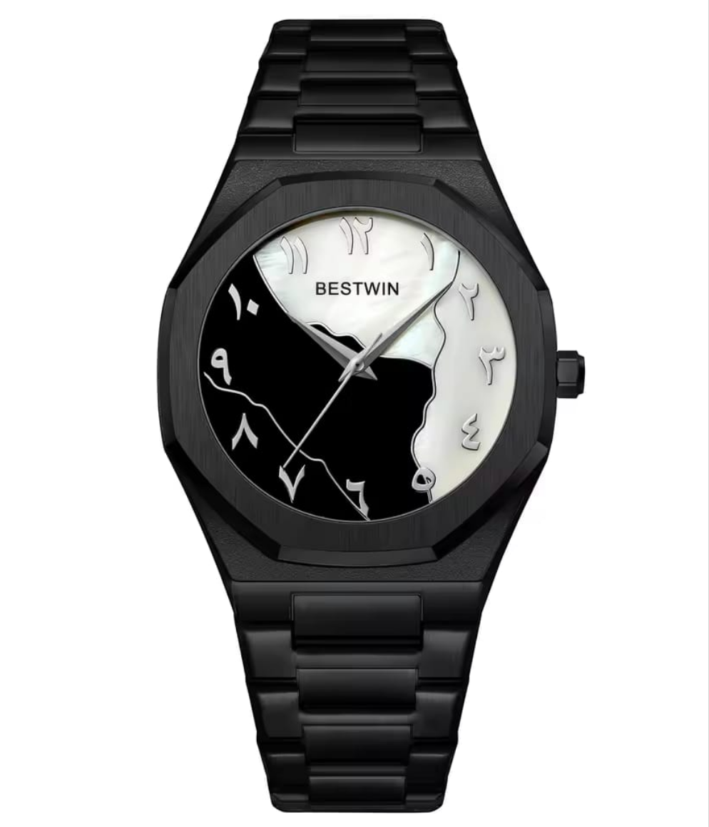 Bestwin Arabian Dile Matt Black Aura Men's Watch - Jewelsoftime