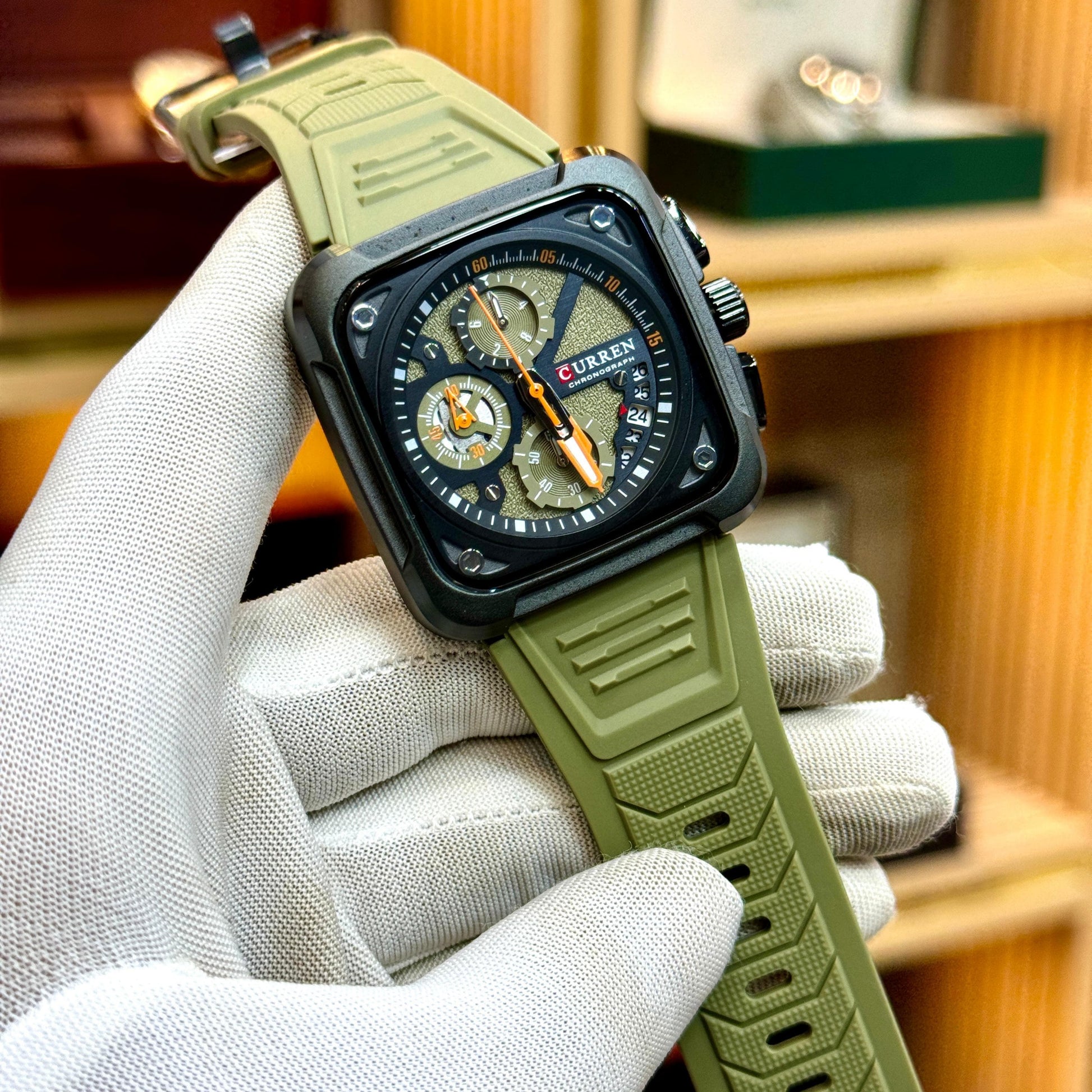 CURREN Original Brand Rubber Straps Wrist Watch For Men - Jewelsoftime