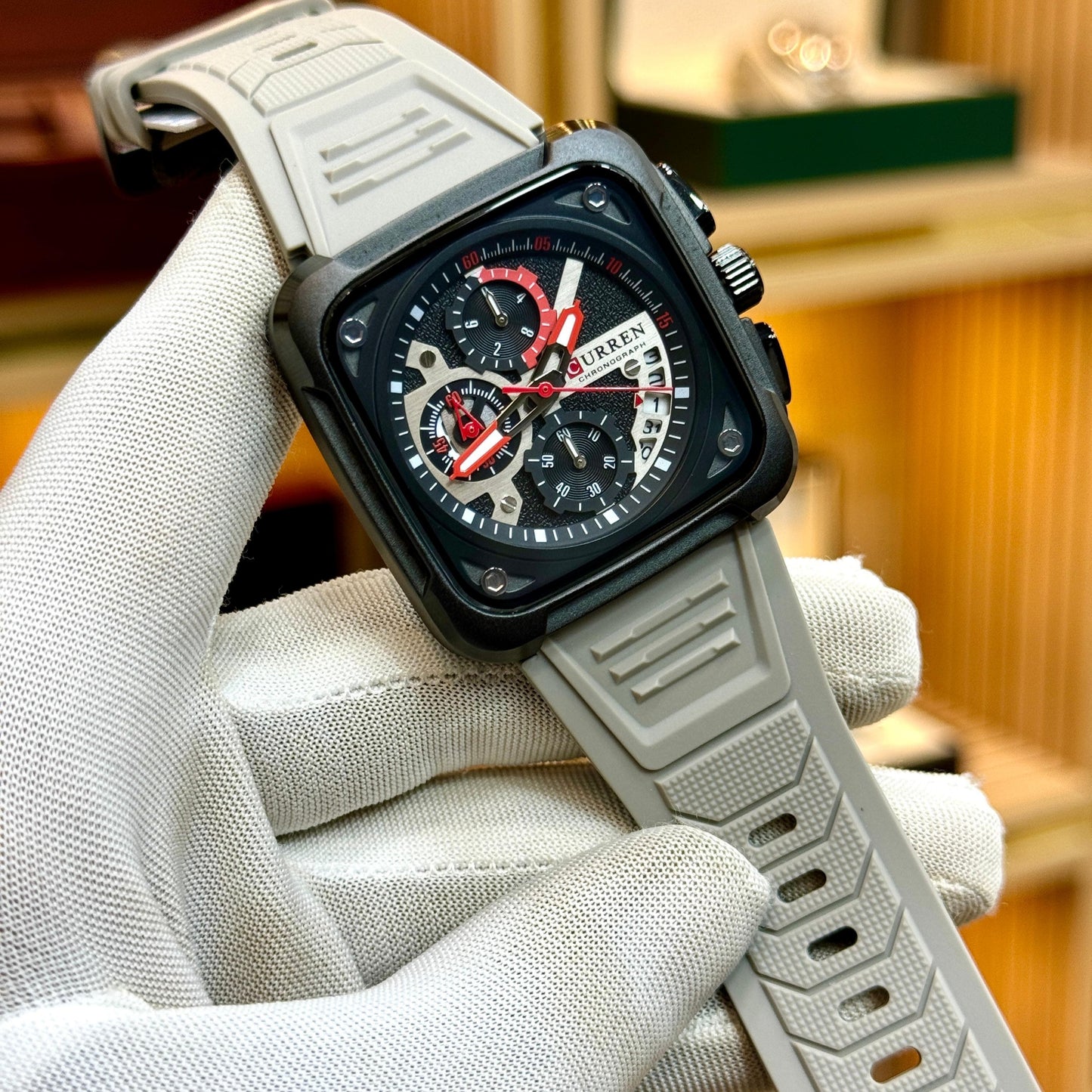 CURREN Original Brand Rubber Straps Wrist Watch For Men - Jewelsoftime