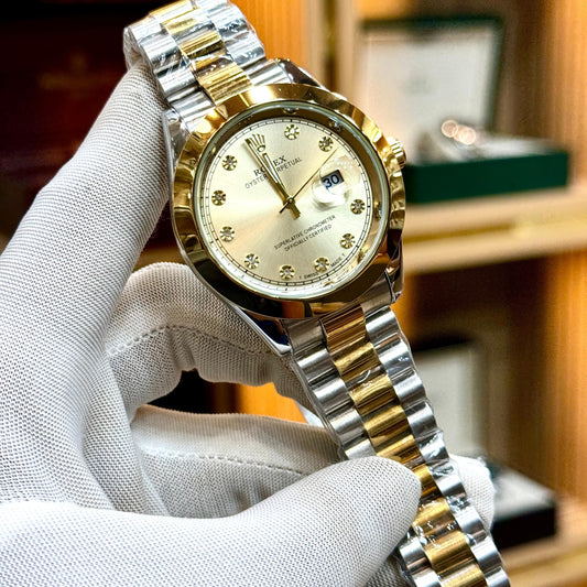 ROLEX OYSTER PERPETUAL - QUARTZ MOVEMENT MEN'S WATCH WITH DATE AND STAINLESS STEEL - Jewelsoftime