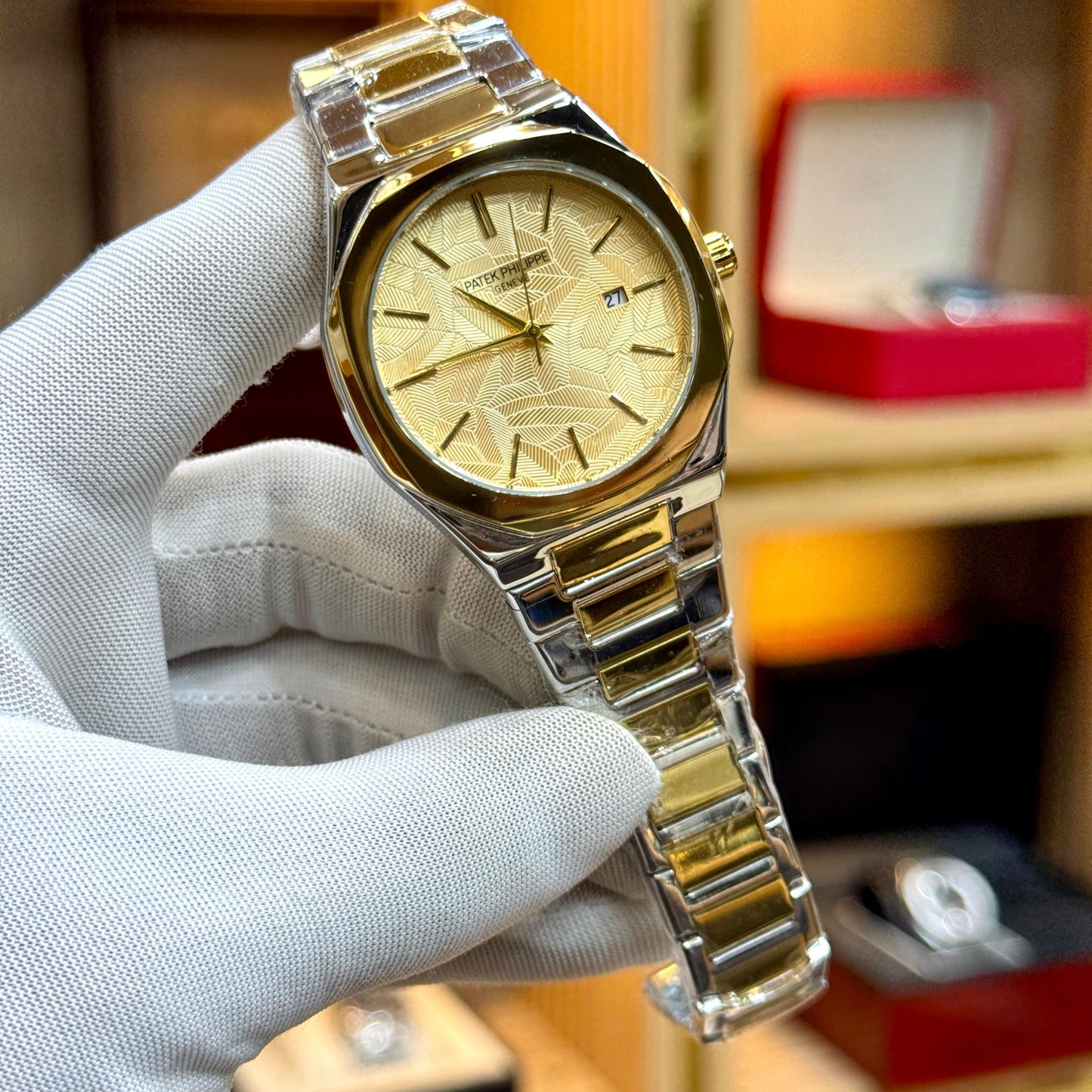 PATEK PHILLIPE (PP) - QUARTZ MOVEMENT - Geneve Chain Wrist Watch For Men's - Jewelsoftime