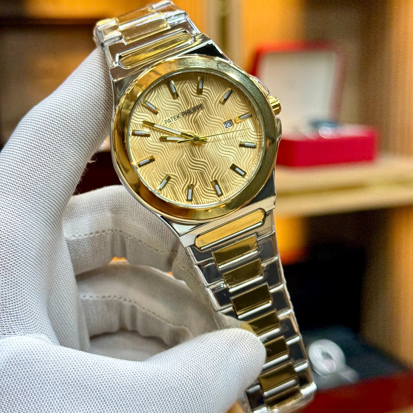 PATEK PHILLIPE (PP) - QUARTZ MOVEMENT - Geneve Chain Wrist Watch For Men's - Jewelsoftime