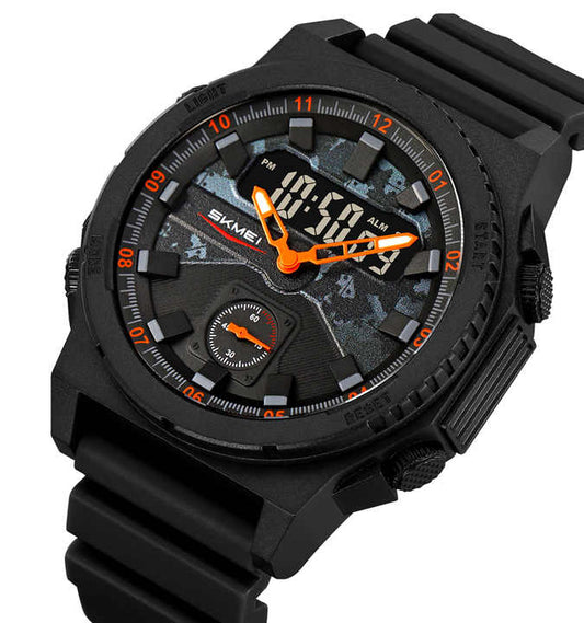 SKMEI 2355 Men's Chronograph Sports Watch – Black & Orange, Luminous & Stylish - Jewelsoftime