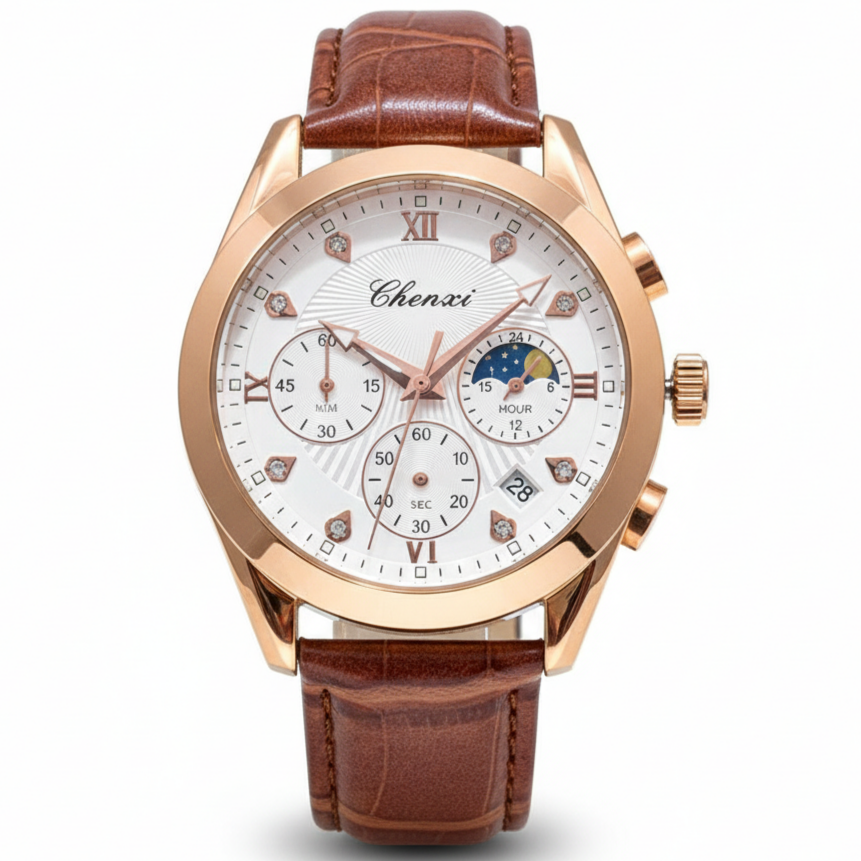 CHENXI Leather-Strap Men's Watch - Jewelsoftime