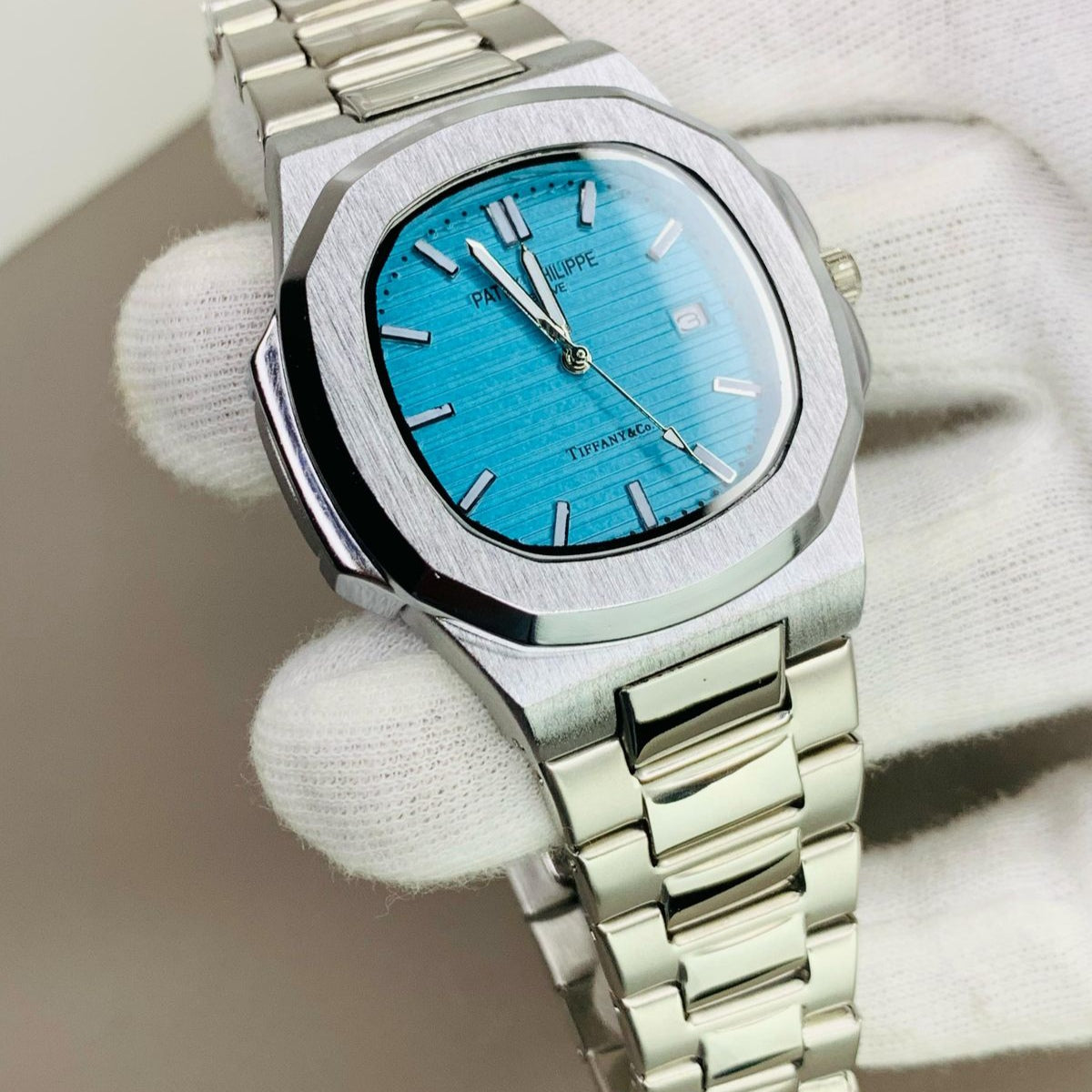 PATEK PHILIPPE'S Men's Branded Watch BLUE Dial - Stainless Steel - Jewelsoftime