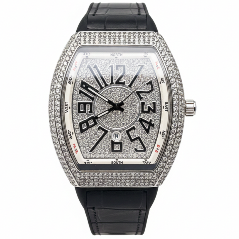 FM Franck Muller |Stones Edition|Date Working Rubber strap Men's Watch - Jewelsoftime