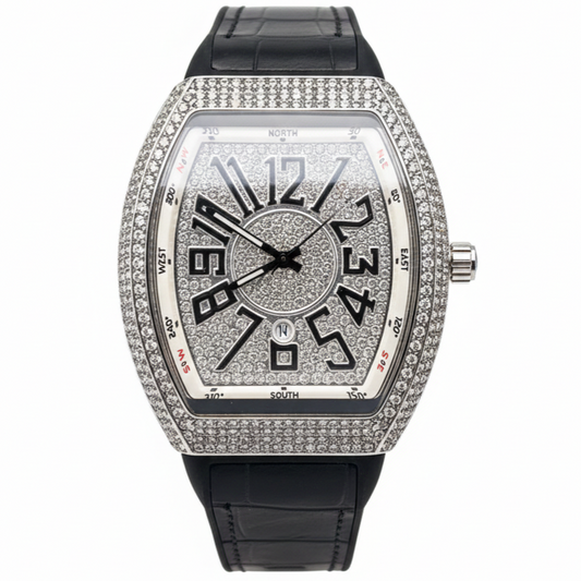 FM Franck Muller |Stones Edition|Date Working Rubber strap Men's Watch - Jewelsoftime