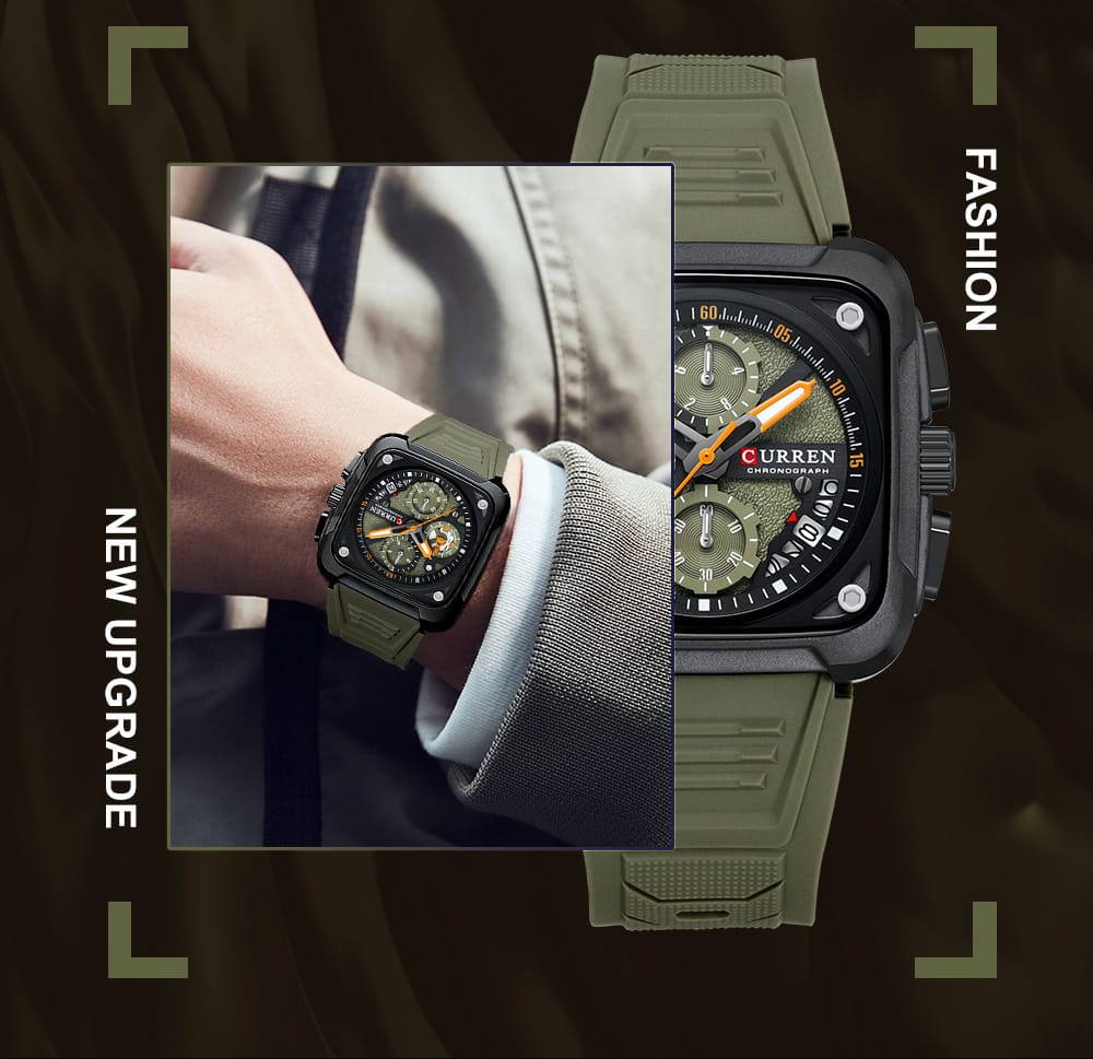CURREN Original Brand Rubber Straps Wrist Watch For Men - Jewelsoftime