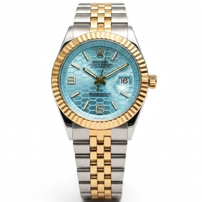 ROLEX (LAND DWELLER) Men's Watch Quartz Movement Date Working Push Lock Clasp - Jewelsoftime