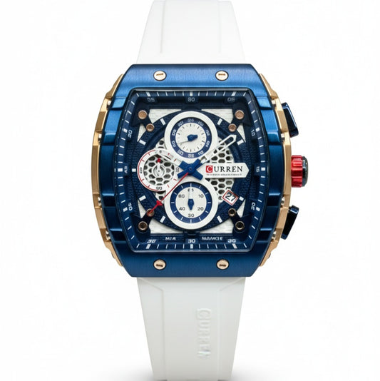 CURREN 8442 Chronograph Working Quartz Movement Men's Rubber Straps Watch - Jewelsoftime