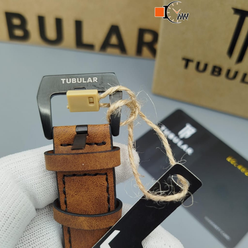 TUBULAR ORIGINAL MAN'S WATCH – FULLY FUNCTIONAL DIALS, LEATHER STRAP, PREMIUM QUALITY WITH BRAND BOX & ACCESSORIES - Jewelsoftime