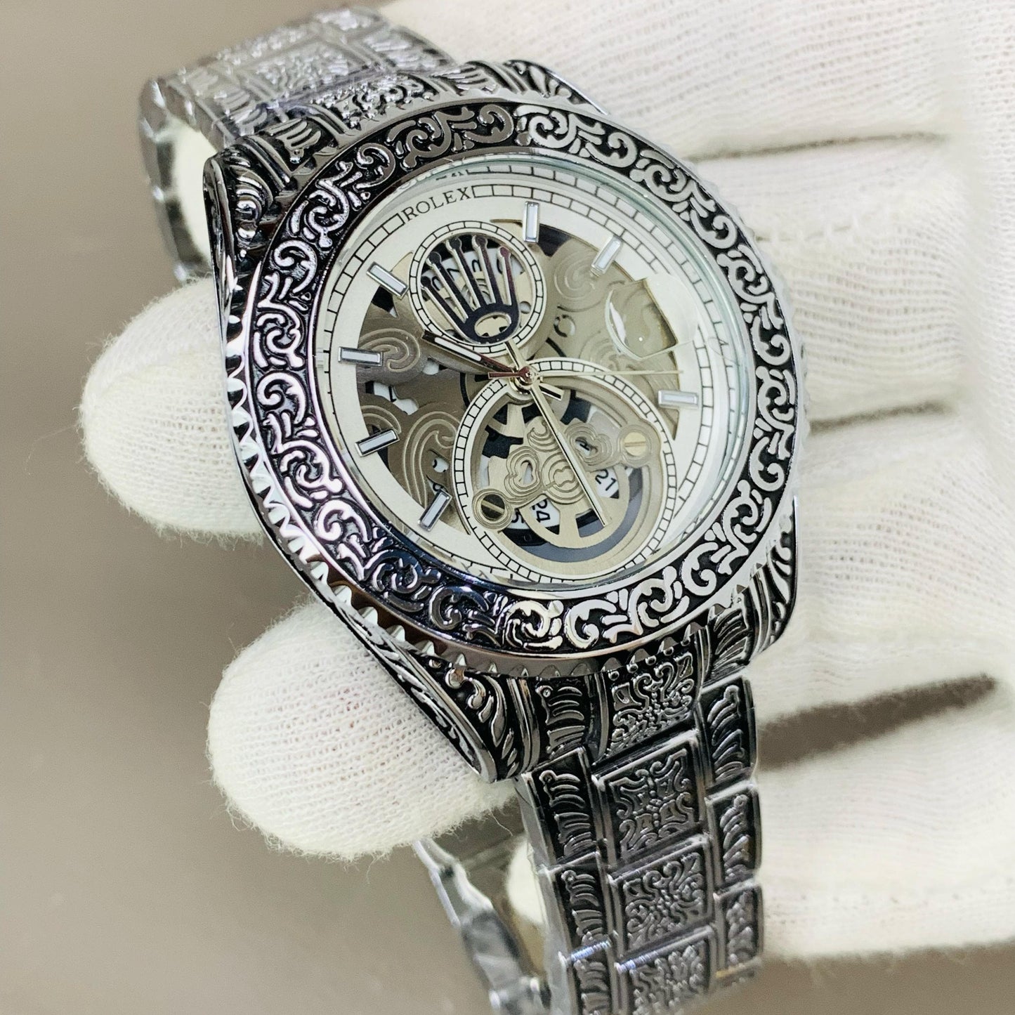 ROLEX ENGRAVING MODEL CHAIN WATCH - Jewelsoftime