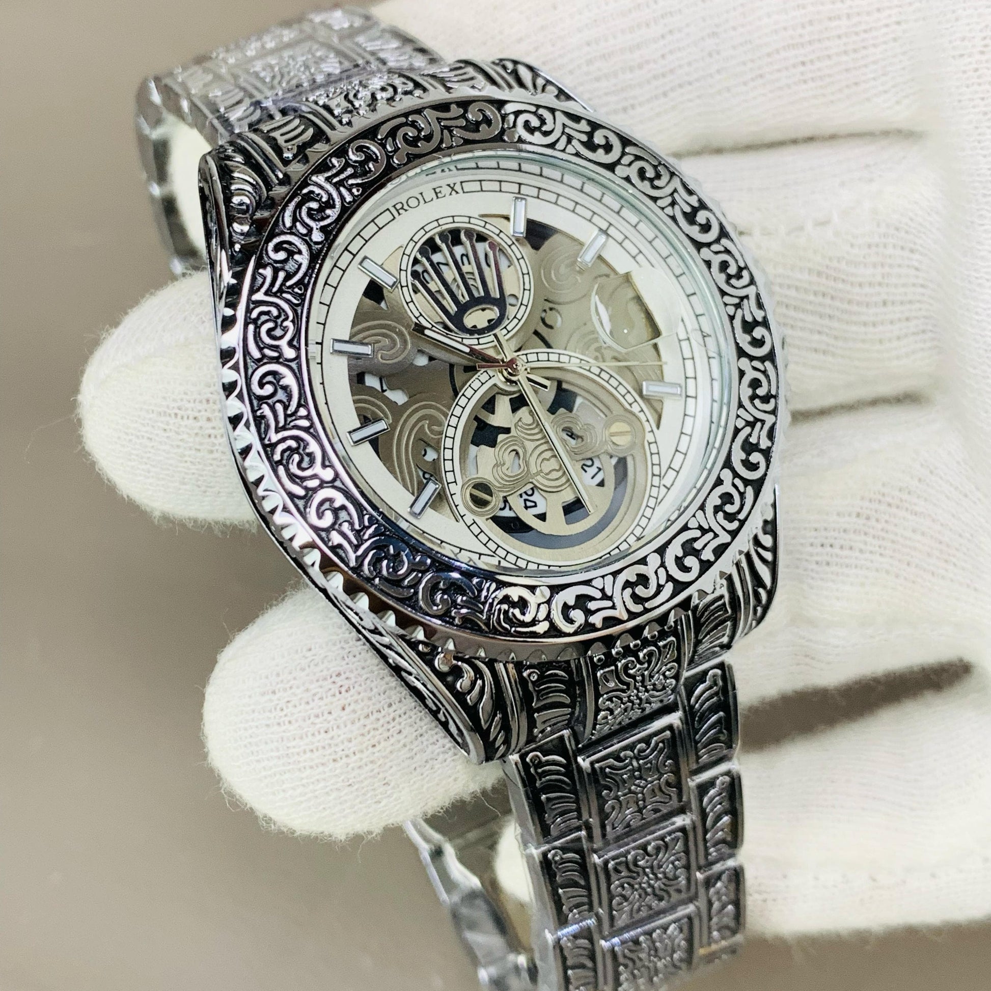 ROLEX ENGRAVING MODEL CHAIN WATCH - Jewelsoftime