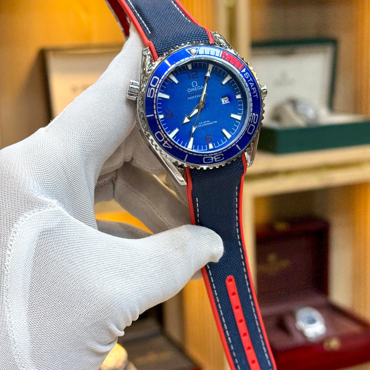 Omega Mens Watch Quartz Machine Date Working Premium Master Lock - Jewelsoftime