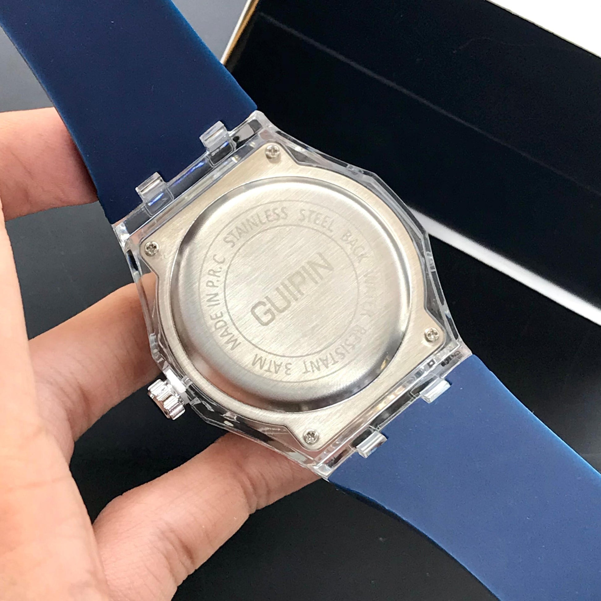 Guipin Original Semi Auto Skeleton Dial Men's Watch Rubber Strap - Jewelsoftime