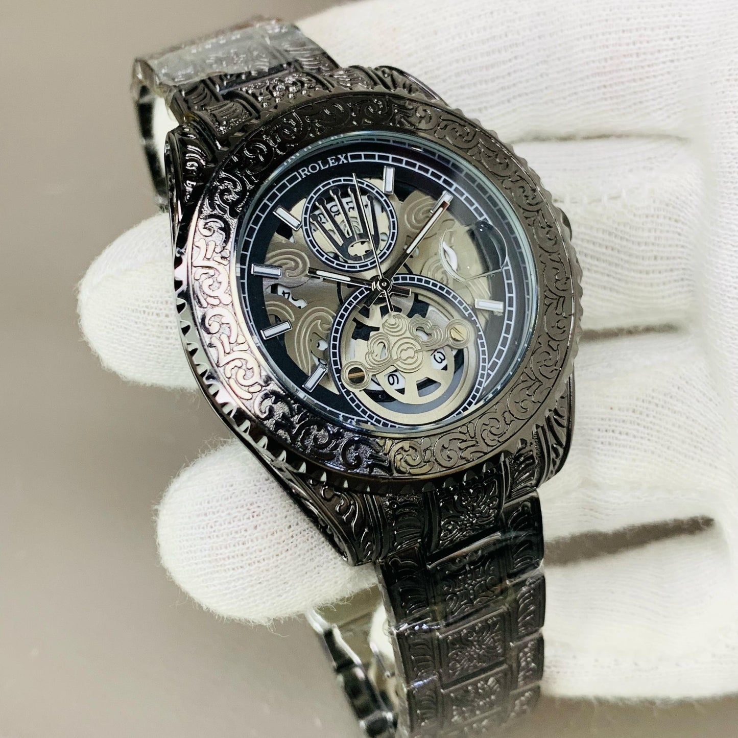 ROLEX ENGRAVING MODEL CHAIN WATCH - Jewelsoftime