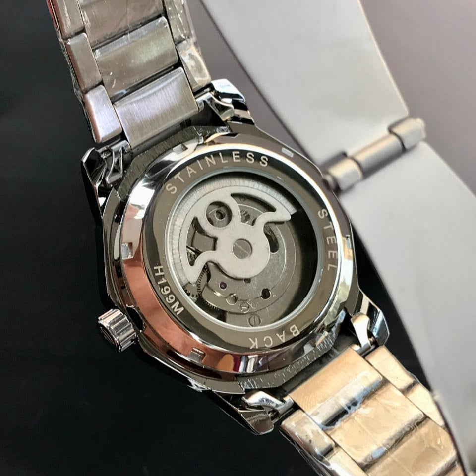 Forsining 199 Skeleton Watch Tourbillon Movement Automatic Square Mechanical Men's Watches Stainless Steel Case - Jewelsoftime