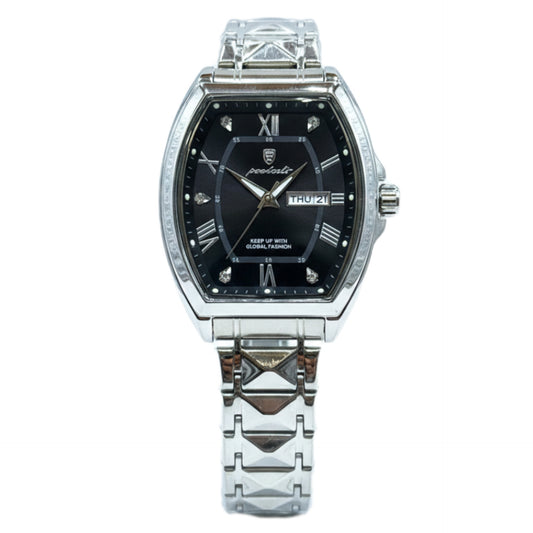 POEDAGAR Original Men's Watch Quartz Movement Date & Day Working Metal Strap Butterfly Lock - Jewelsoftime