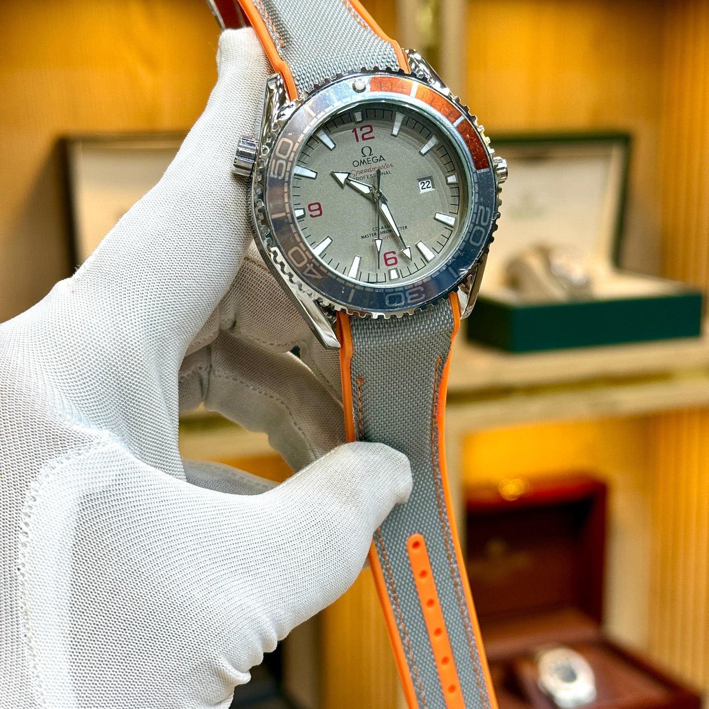 Omega Mens Watch Quartz Machine Date Working Premium Master Lock - Jewelsoftime