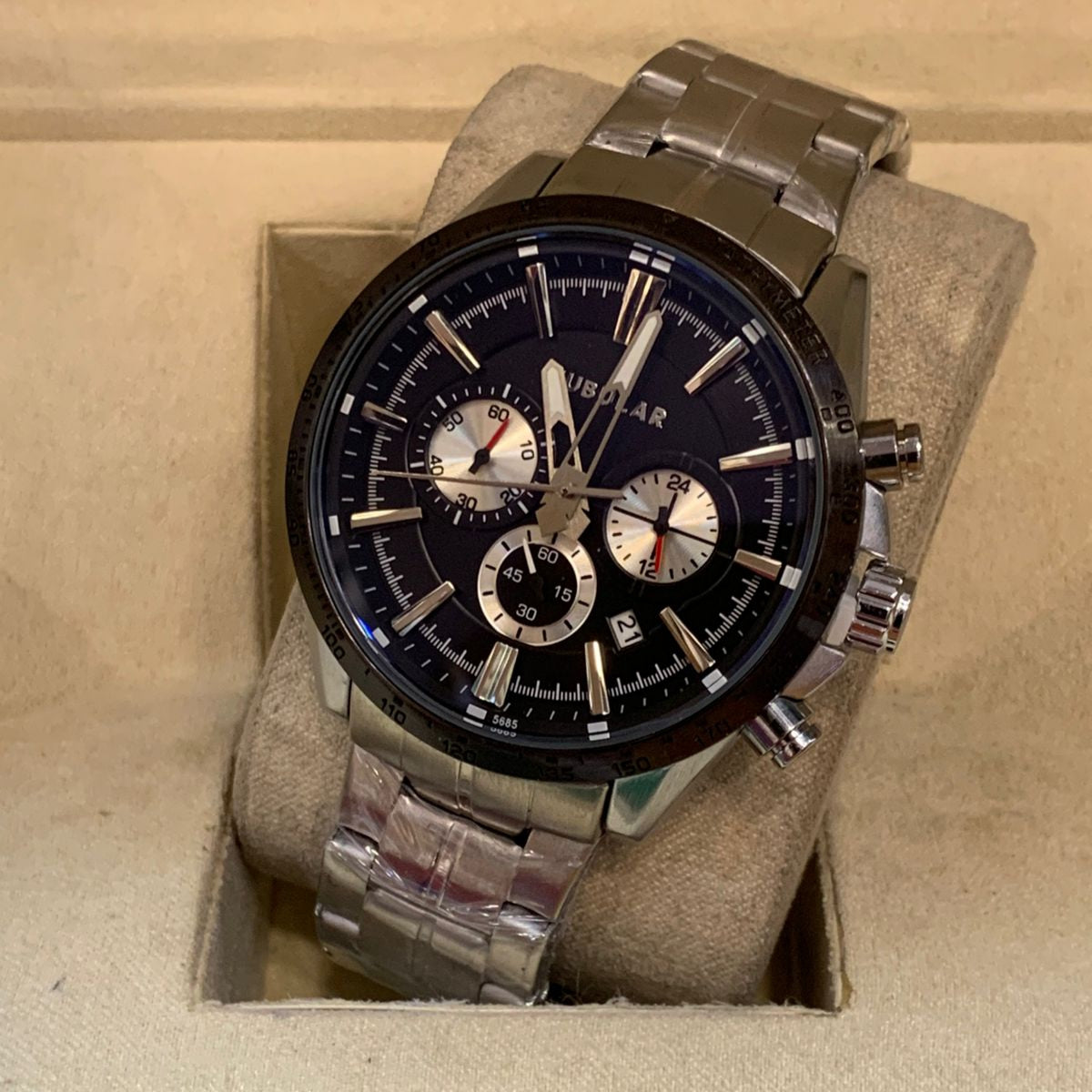 Tubular Premium Quartz Movement-Men's Watch Date Working Stainless Steel Chain Chronograph Working - Jewelsoftime