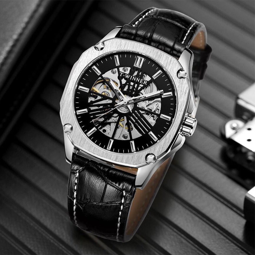 T WINNER CLASSIC DESIGNER SKELETON MEN'S WATCH - Jewelsoftime