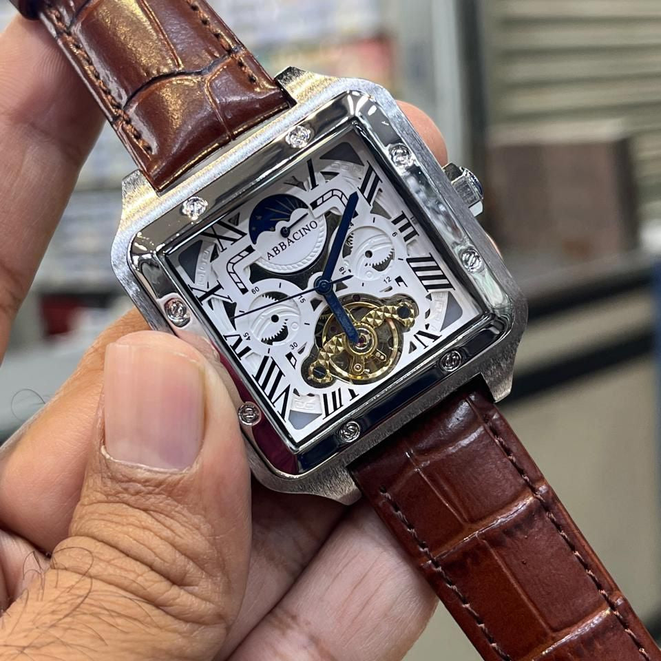 ABBACINO MOONGRAPH TANK AUTOMATIC MEN'S WATCH - Jewelsoftime
