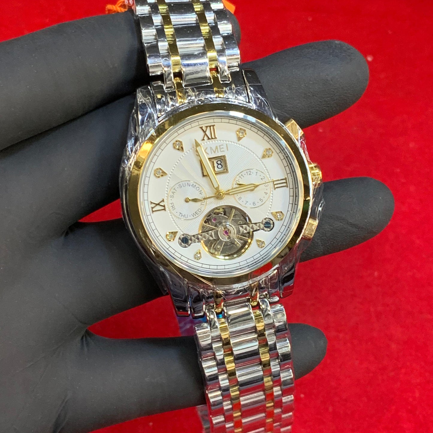 Skmei Skeleton Automatic Movement Men's Watch – Date Working Choreograph Working - Jewelsoftime