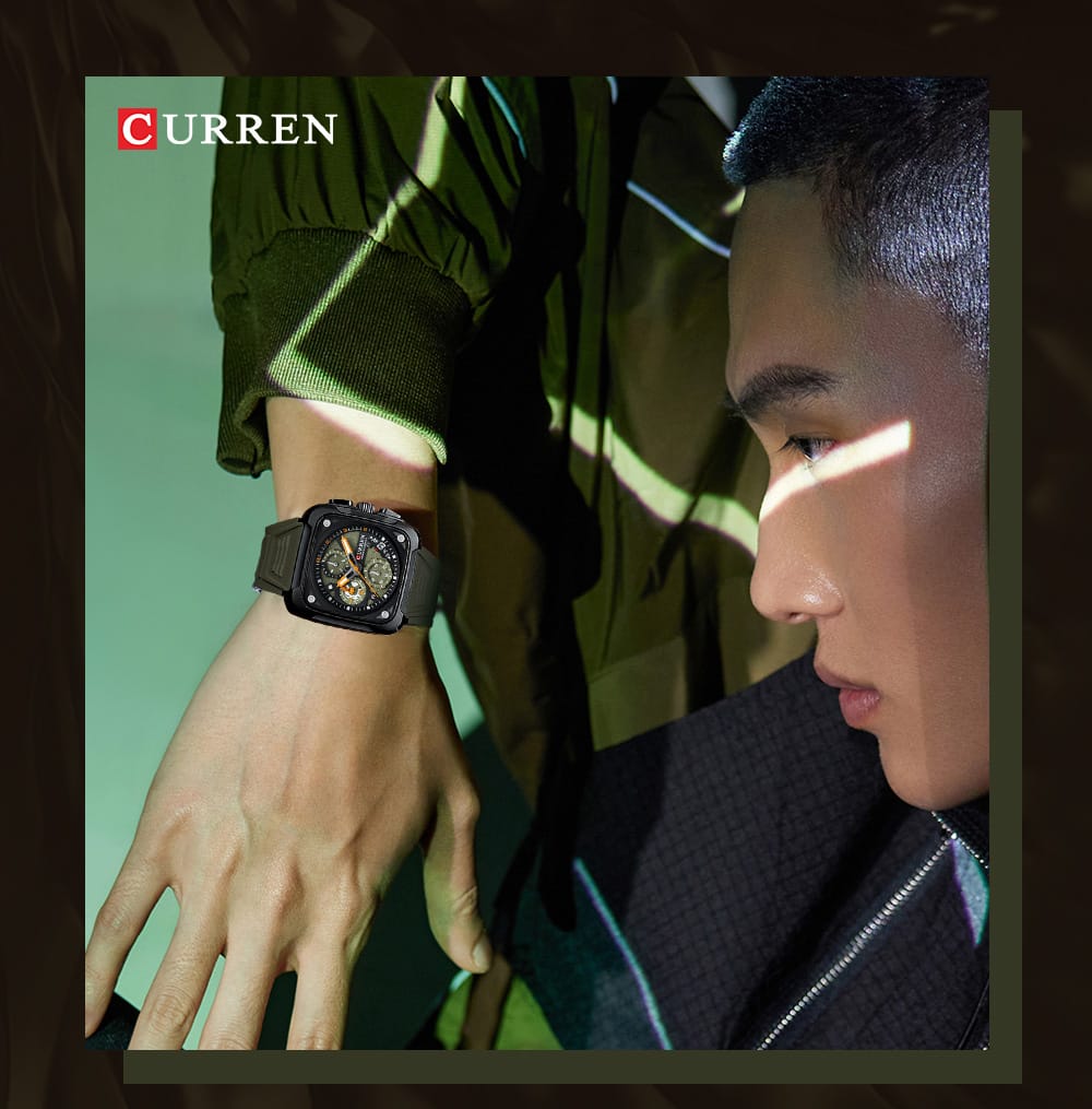 CURREN Original Brand Rubber Straps Wrist Watch For Men - Jewelsoftime