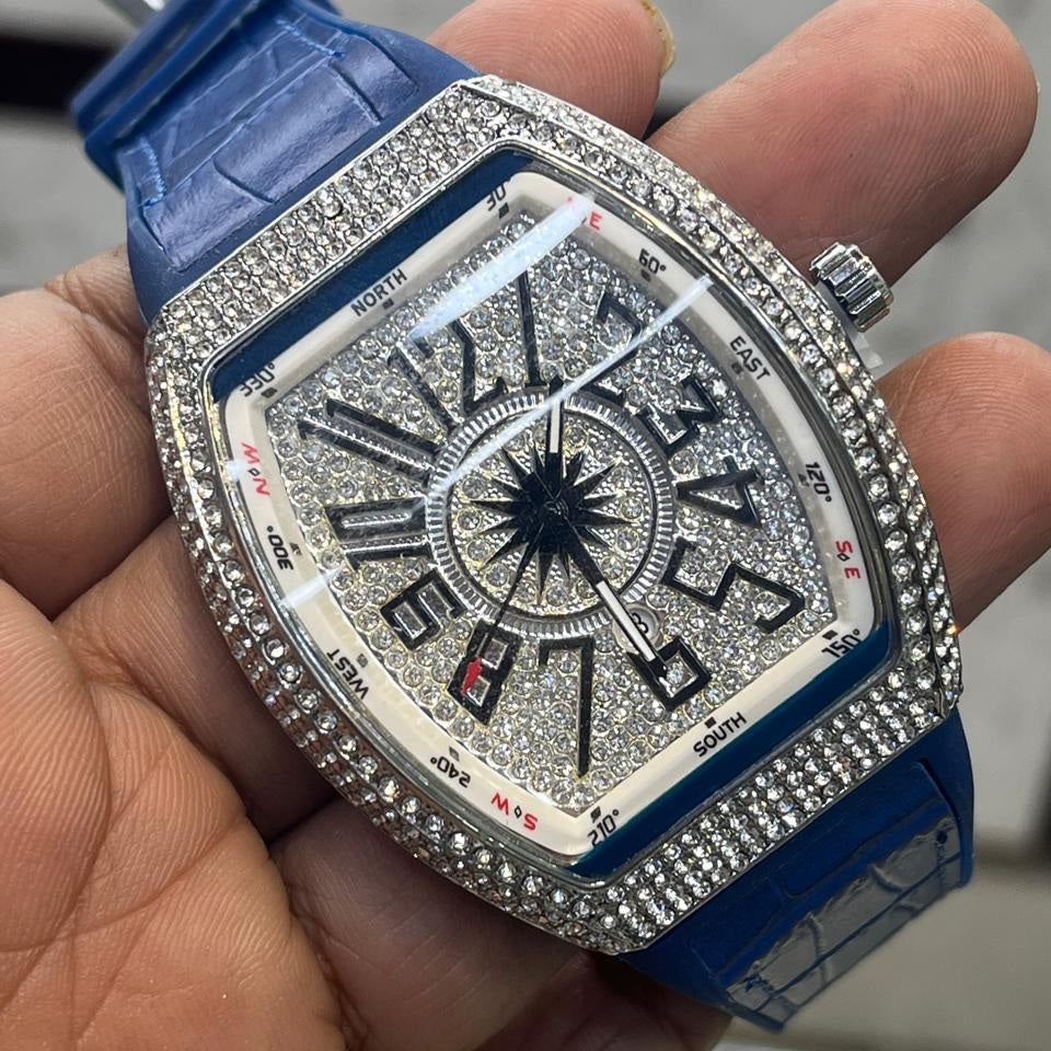 FM Franck Muller |Stones Edition|Date Working Rubber strap Men's Watch - Jewelsoftime