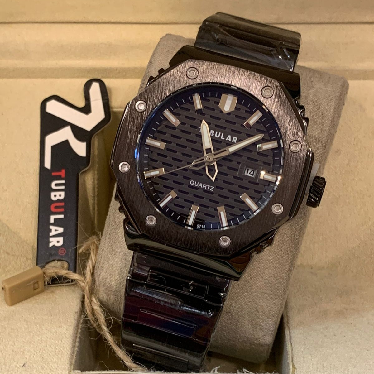 Tubular Premium Quartz Movement-Men's Watch Date Working Stainless Steel Chain Buckle Lock - Jewelsoftime