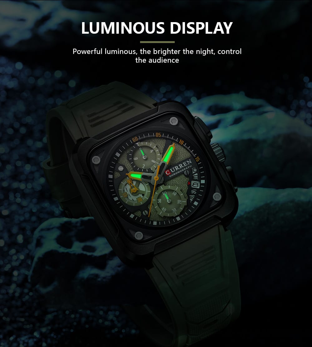 CURREN Original Brand Rubber Straps Wrist Watch For Men - Jewelsoftime