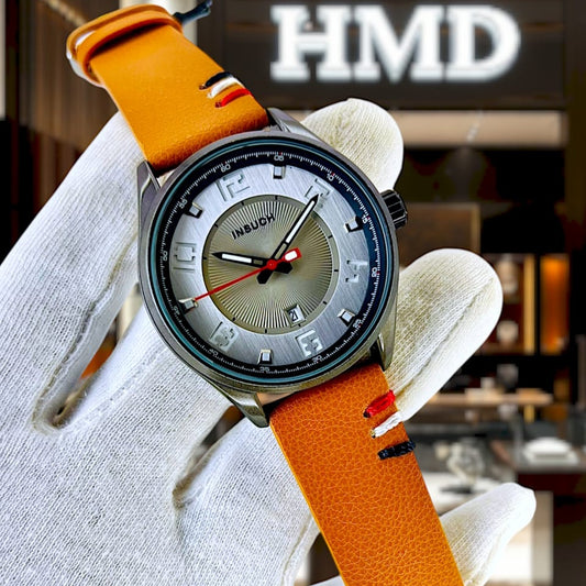 INSUCH ORIGINAL MEN'S WATCH – QUARTZ, DATE DISPLAY, LEATHER STRAP, WATER RESISTANT - Jewelsoftime