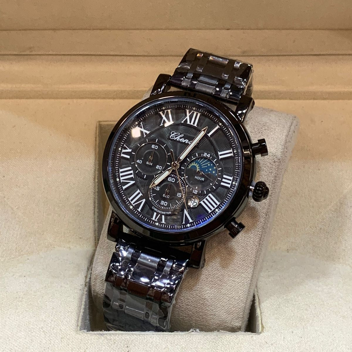 CHENXI–Stainless Steel Men's Watch Quartz Movement Buckle Lock Chronograph Working - Jewelsoftime