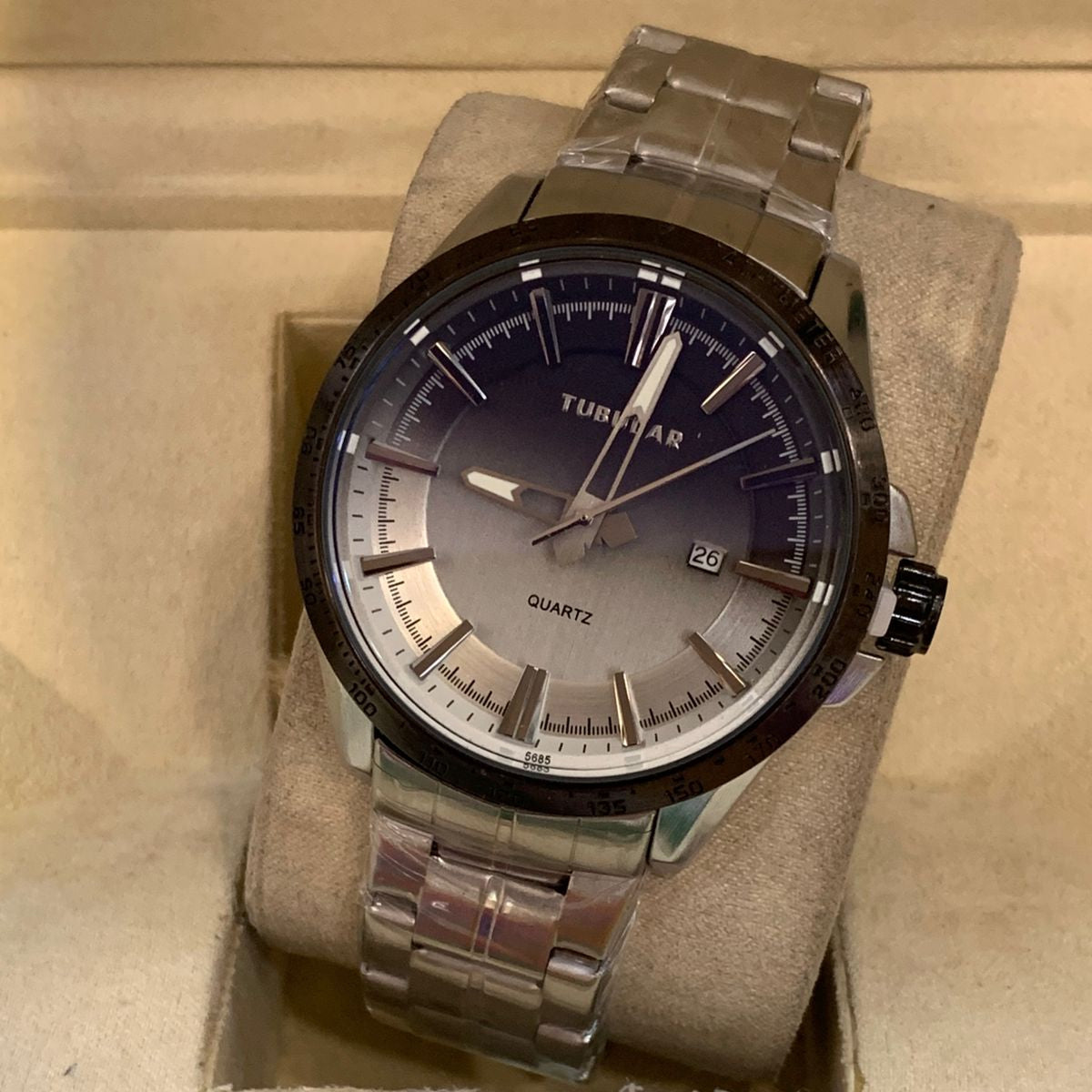 Tubular Premium Quartz Movement-Men's Watch Date Working Stainless Steel Chain Buckle Lock - Jewelsoftime