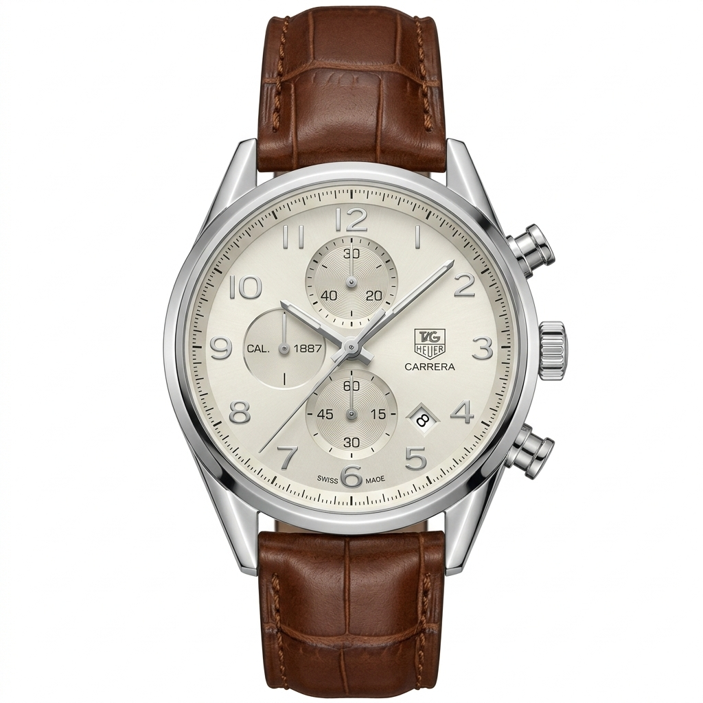 Tag Heuer Chronograph Working Date Working Leather strap Mens watch - Jewelsoftime