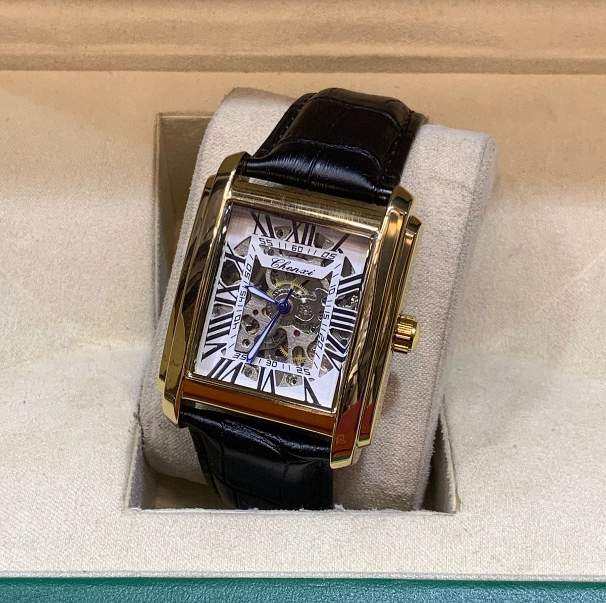 Chenxi Men’s Automatic Watch Leather Strap Buckle Lock