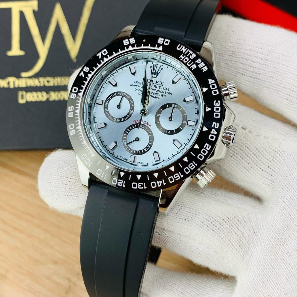 Rolex Daytona | Chrono working | Rubber Strap - Jewelsoftime