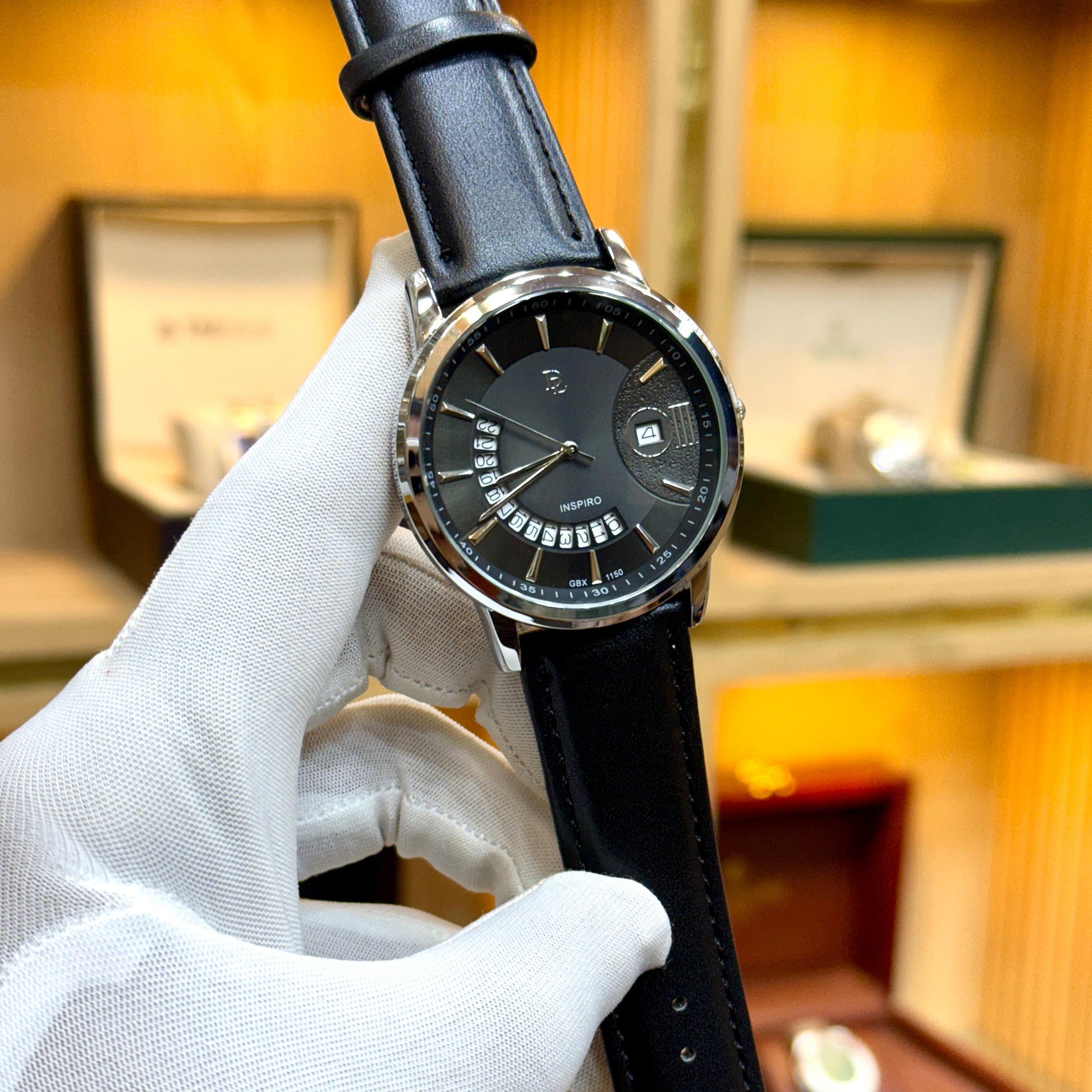 D.L Premium Men's Watch Japanese Quartz Movement Date Working Leather Strap - Jewelsoftime