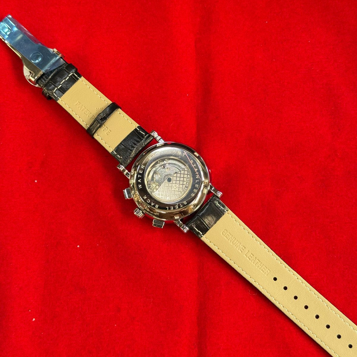 Patek Philippe Men's Watch Century Model–Automatic Movement Chronometer Working Pendulum Visible Leather Strap Master Lock - Jewelsoftime